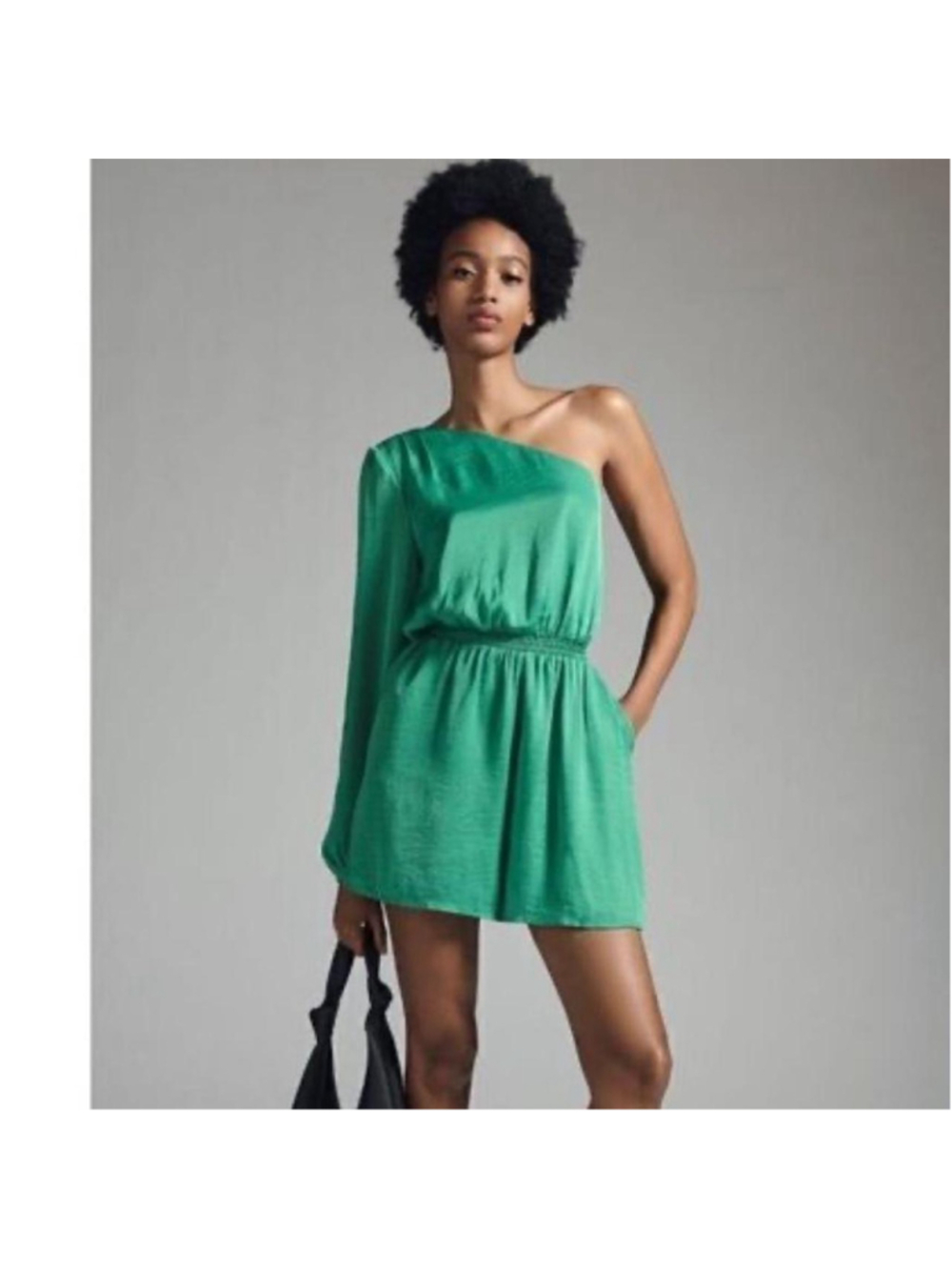 Steve Madden green cowl neck one sleeved dress Size XL #cowlneck #dress